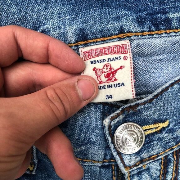 Vintage True Religion Jeans Size 34 RICKY BIG QT Blue - Picture 10 of 10